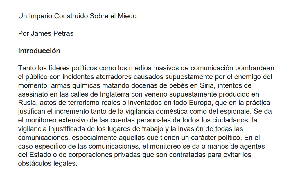 UN IMPERIO CONSTRUIDO SOBRE EL MIEDO